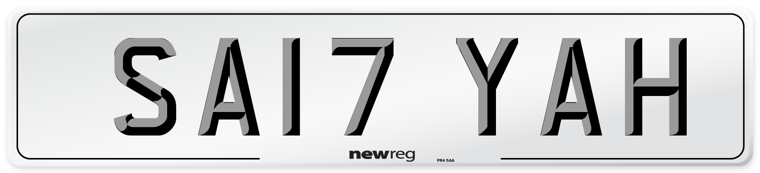 SA17 YAH Number Plate from New Reg
